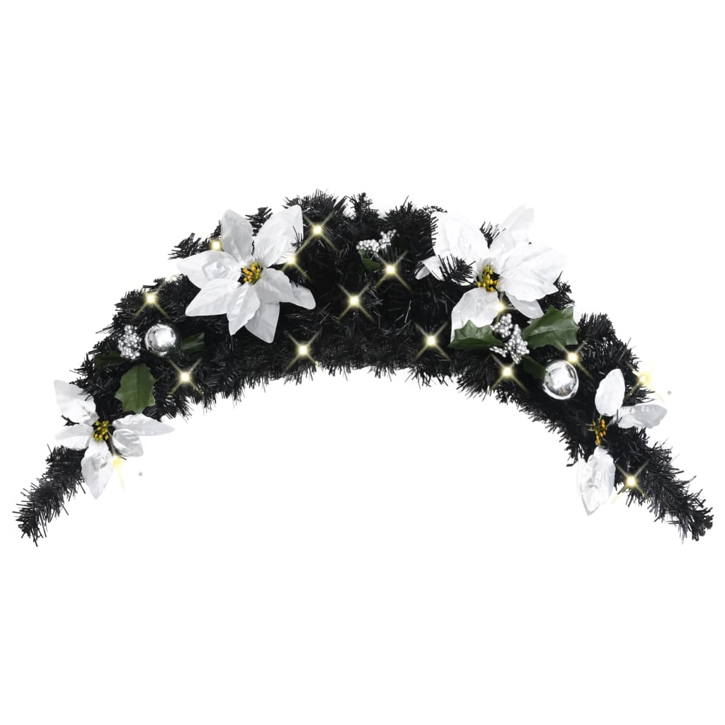 Vidaxl julebue med LED -lys 90 cm PVC sort