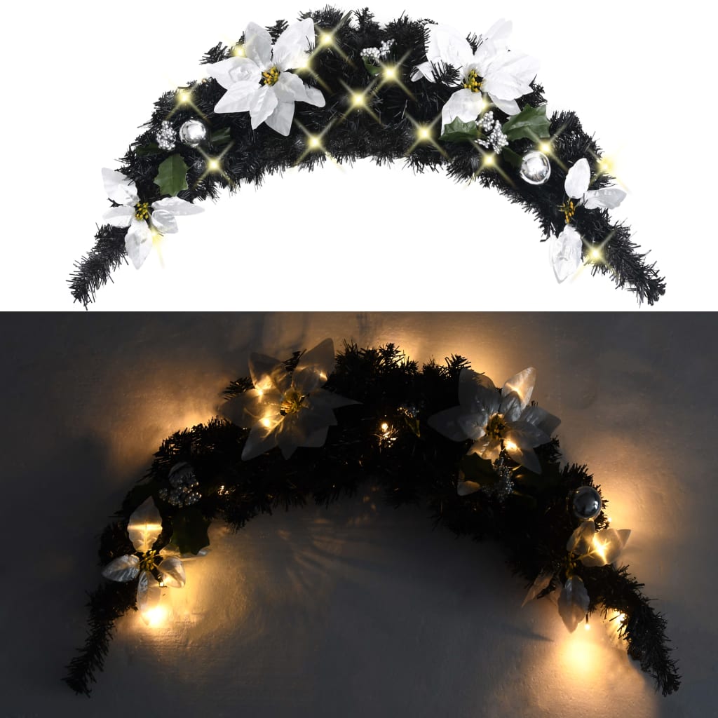 Vidaxl julebue med LED -lys 90 cm PVC sort