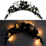 Vidaxl julebue med LED -lys 90 cm PVC sort
