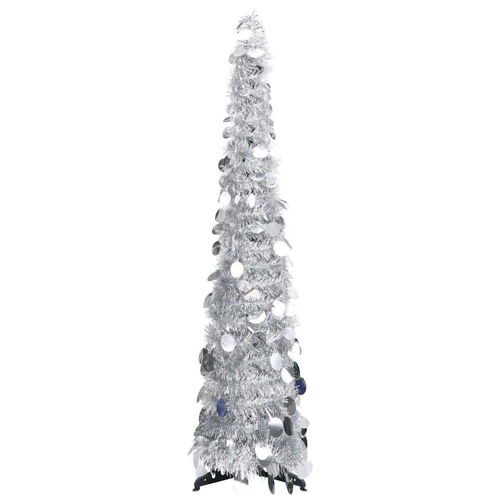 Vidaxl Kunstkerstboom Pop-up 120 cm Pet srebro