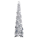 Vidaxl Kunstkerstboom Pop-up 120 cm Pet srebro