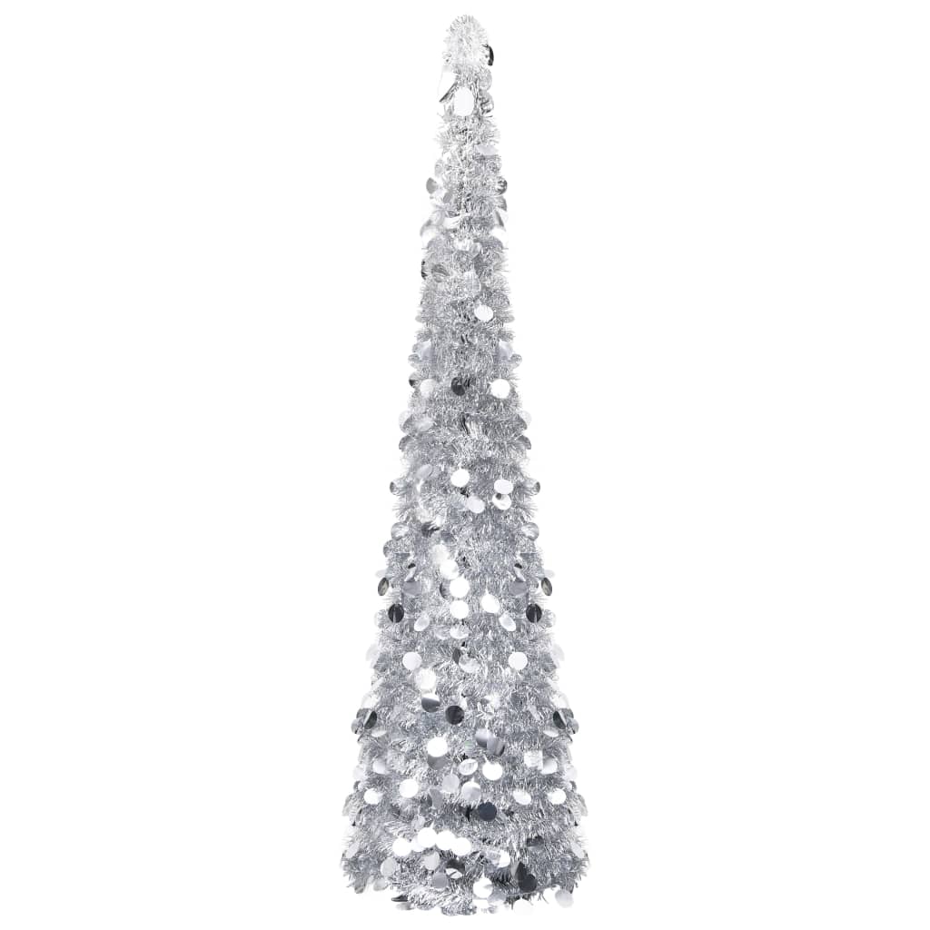Vidaxl Kunstkerstboom Pop-up 180 cm Pet Silver Colored