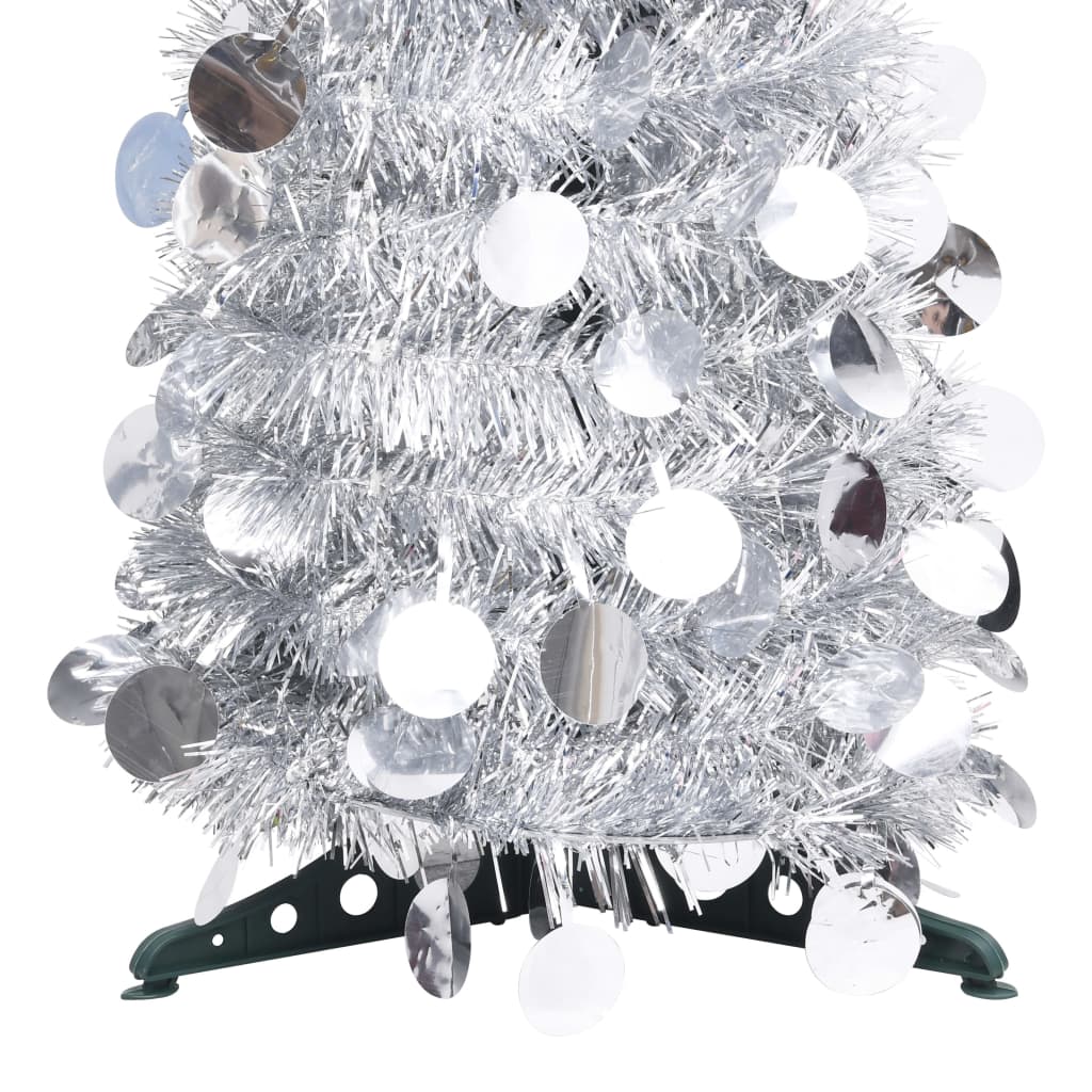 Vidaxl Kunstkerstboom Pop-up 180 cm Pet Silver Colored