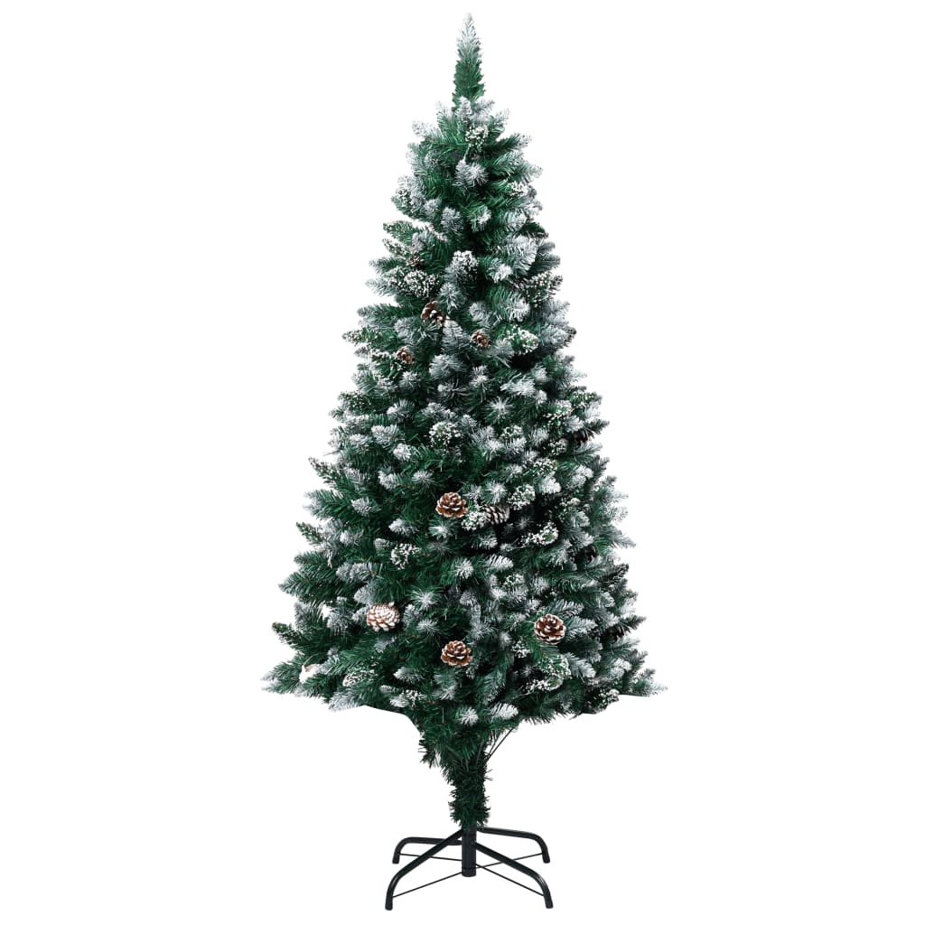 Vidaxl Kunstkerstboom with pine cones and white snow 150 cm
