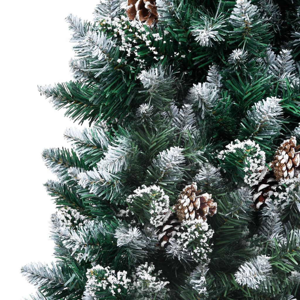 Vidaxl Kunstkerstboom with pine cones and white snow 150 cm