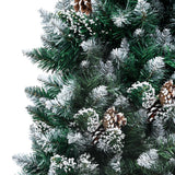 Vidaxl Kunstkerstboom with pine cones and white snow 150 cm