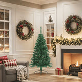 Vidaxl Kunstkerstboom with standard half 150 cm PVC green