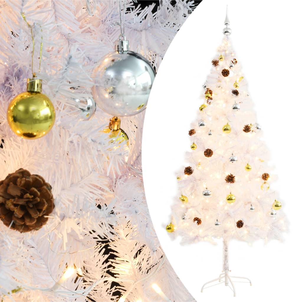 Vidaxl Kunstkerstboom com iluminação e bolas de Natal 180 cm