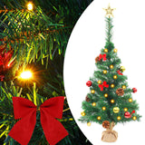 Vidaxl Kunstkerstboom z oświetleniem i kulkami świątecznymi 64 cm zielony