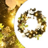 Vidaxl julekrans med LED -lys 60 cm PVC sort