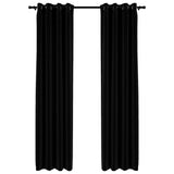 Tende vidaxl lino look occhi dannosi 2 st 140x245 cm nero