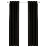 Vidaxl zavese Lanen izgleda prekleto 2 St 140x245 cm antracit