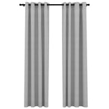 Tende vidaxl lino look occhi dannosi 2 st 140x245 cm grigio