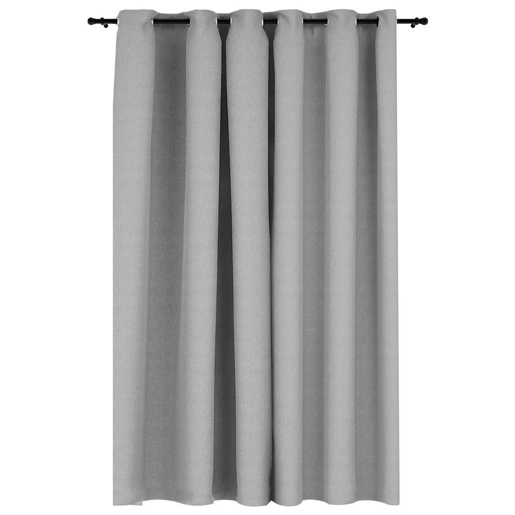 Vidaxl Curtain Linen Look Damning With Eyes 290x245 Cm Gray
