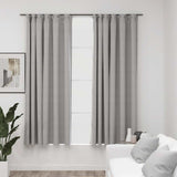 Tende vidaxl lino look ganci blackout 2 st 140x175 cm grigio
