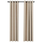 VidaXL Curtains Linen Look Damning Eyes 2 st 140x245 cm Beige