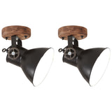Vidaxl Wall Affermazione Lampade industriali 2 St E27 20x25 cm nero