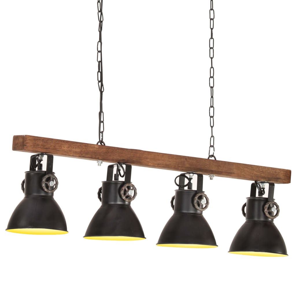 Vidaxl Ceiling Lamp Industrial E27 Mangohout Black