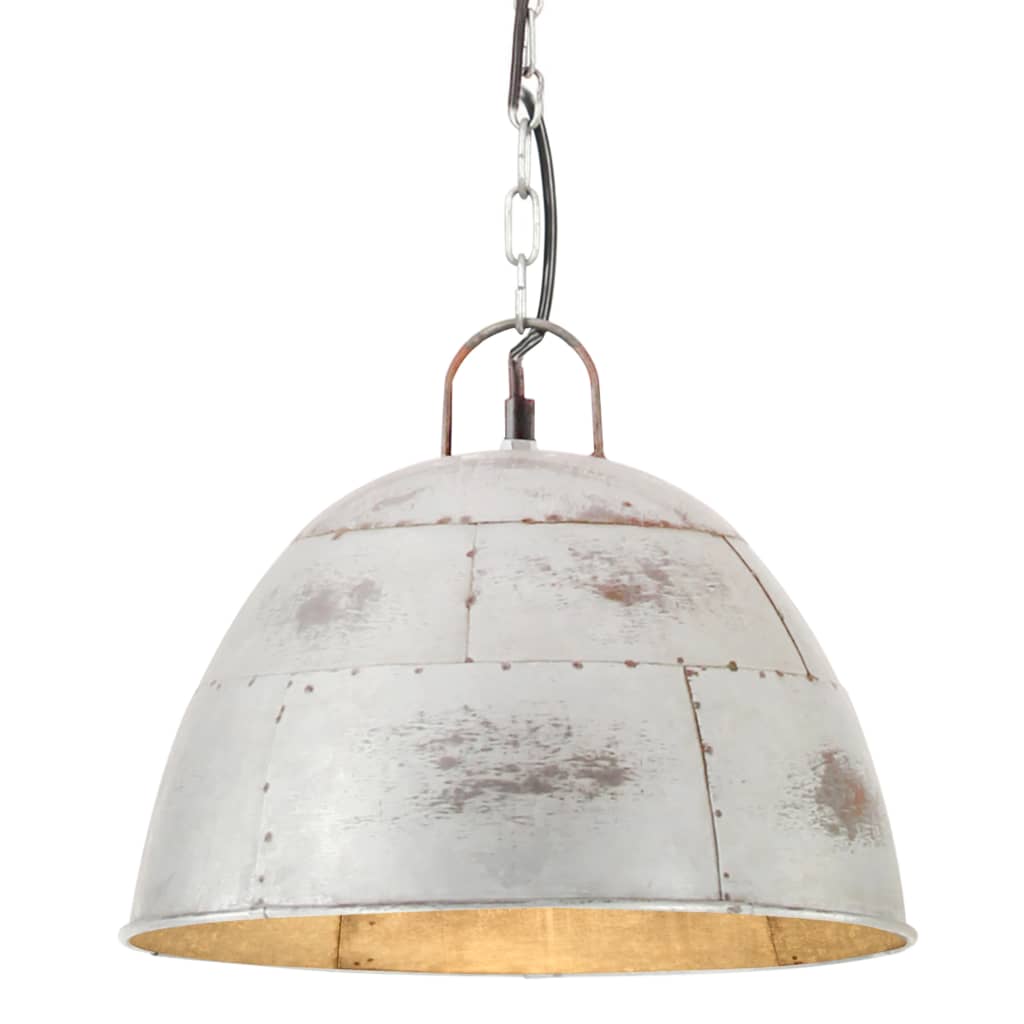 Vidaxl hänkend Lamp industriell Vintage Ronn 25 w e27 3 31 cm sëlwer faarweg