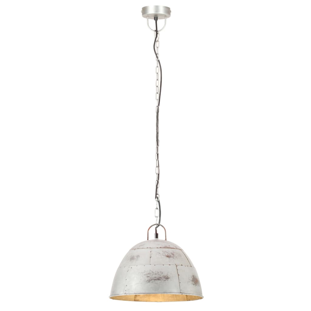 Vidaxl hänkend Lamp industriell Vintage Ronn 25 w e27 3 31 cm sëlwer faarweg
