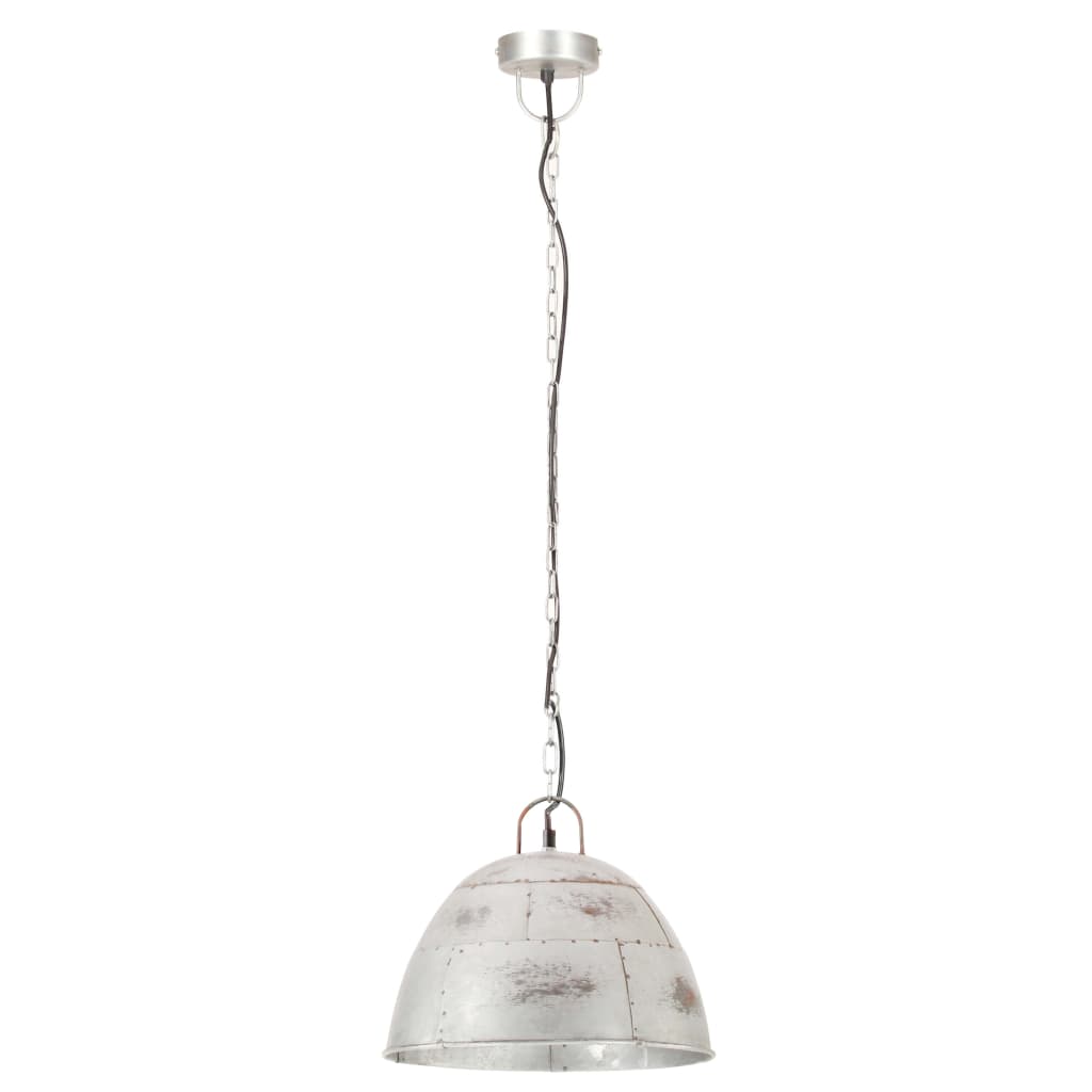 Vidaxl hänkend Lamp industriell Vintage Ronn 25 w e27 3 31 cm sëlwer faarweg
