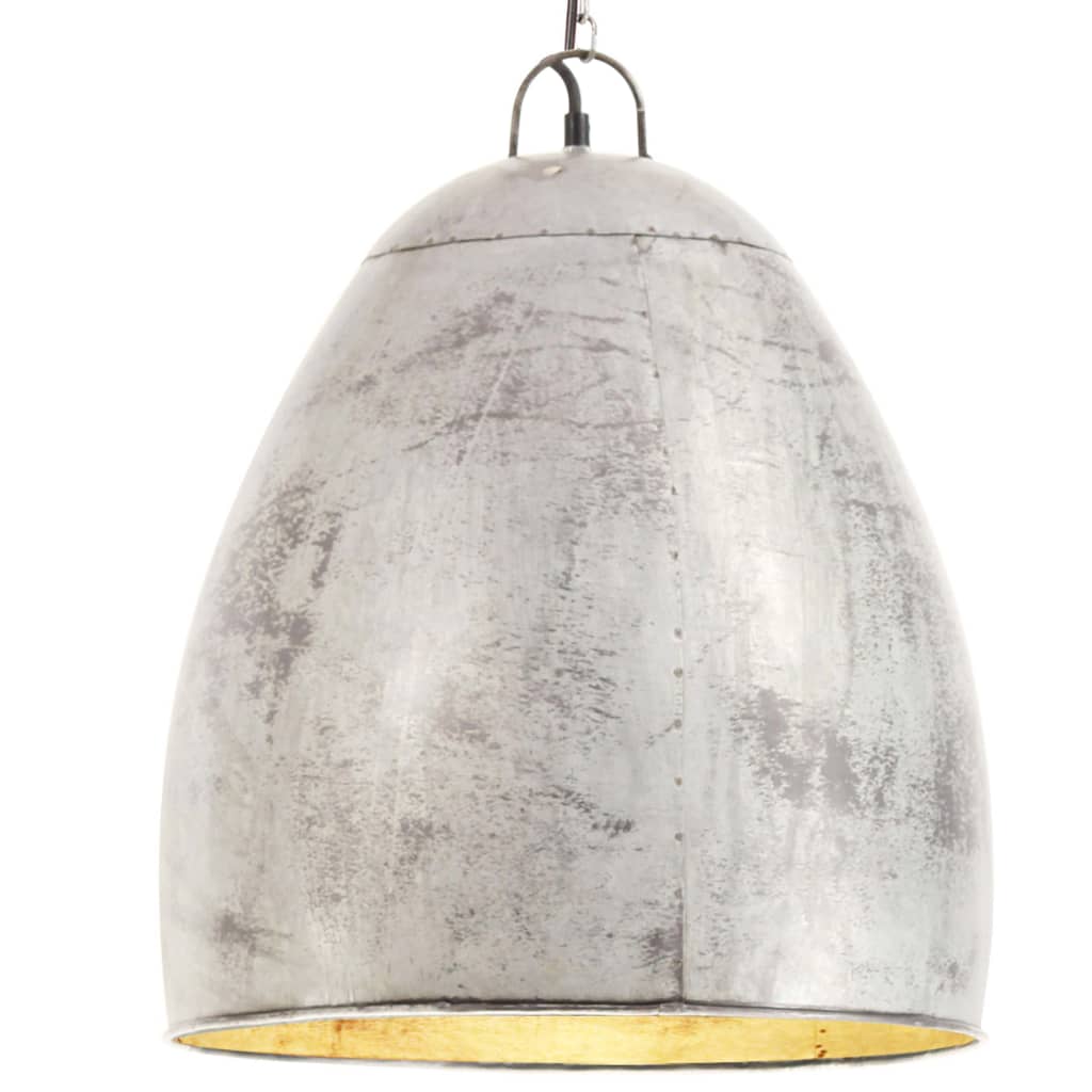 Vidaxl hanglamp industrieel rond 25 w e27 42 cm zilverkleurig