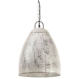 Vidaxl hänkend Lamp industriell ronderëm 25 w e27 32 cm sëlwer faarweg