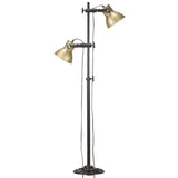 Lampadaire Vidaxl avec 2 abat-jour E27 en fonte en fonte colorée