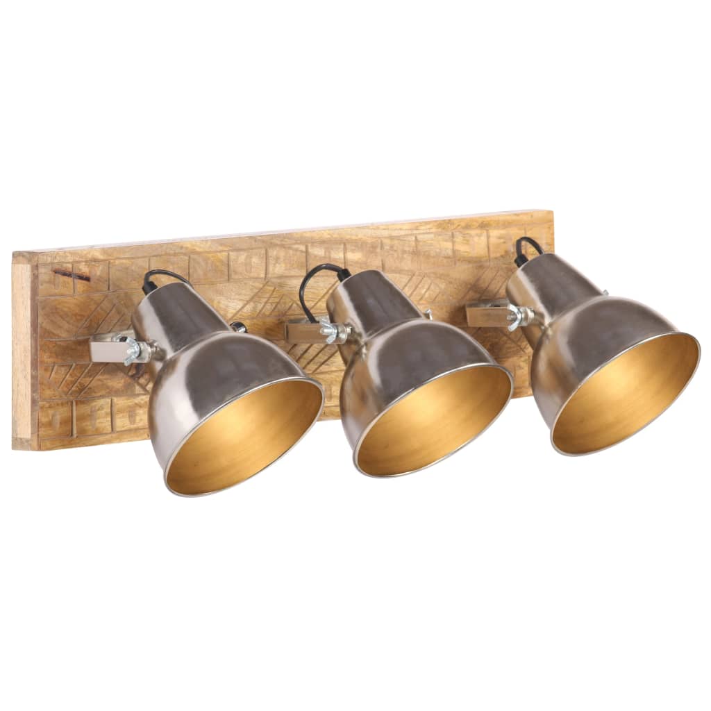 Vidaxl Wall lamp Industrial E27 70x23 cm Mangohout silver colored