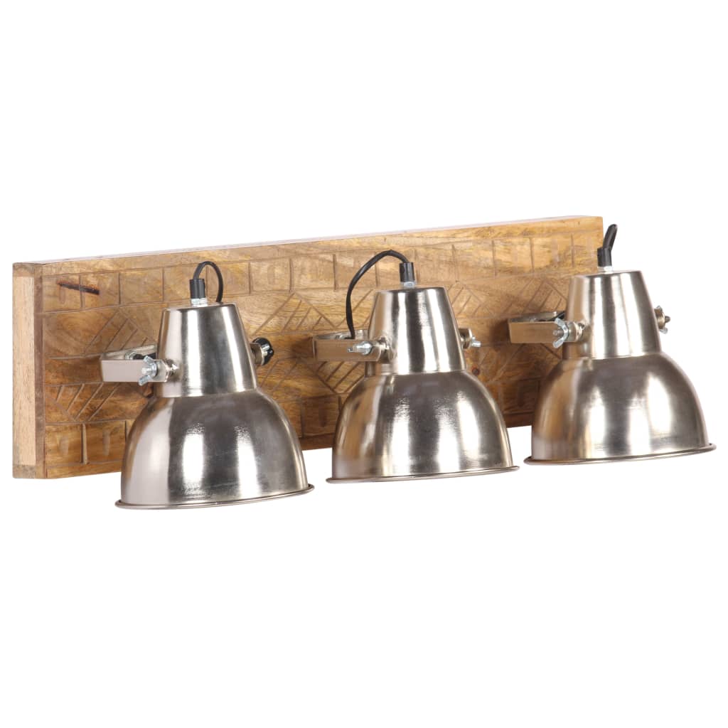 Vidaxl Wall lamp Industrial E27 70x23 cm Mangohout silver colored