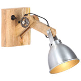Lampa ścienna vidaxl e27 solidne drewno mango i żelazne srebrne
