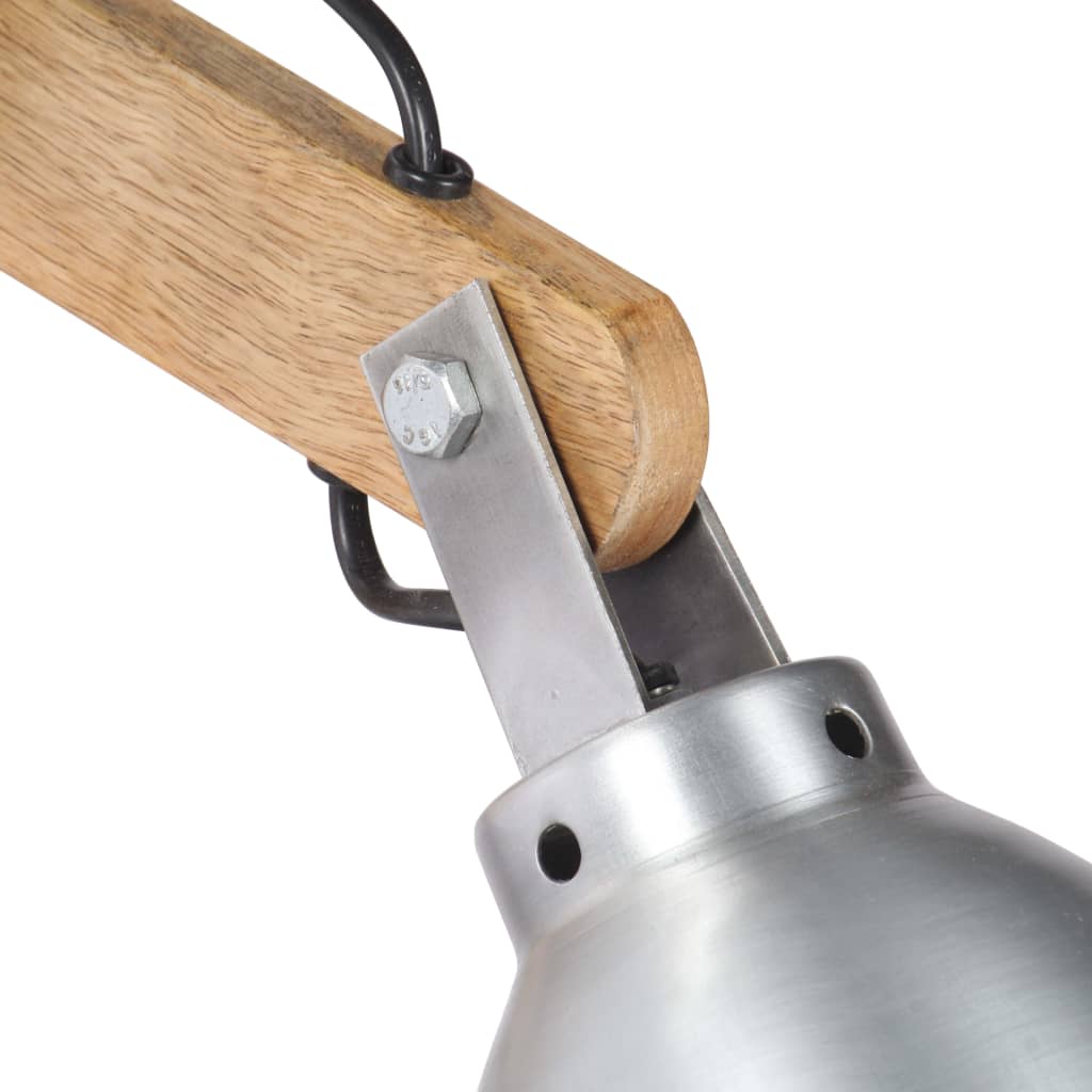 Lampa ścienna vidaxl e27 solidne drewno mango i żelazne srebrne