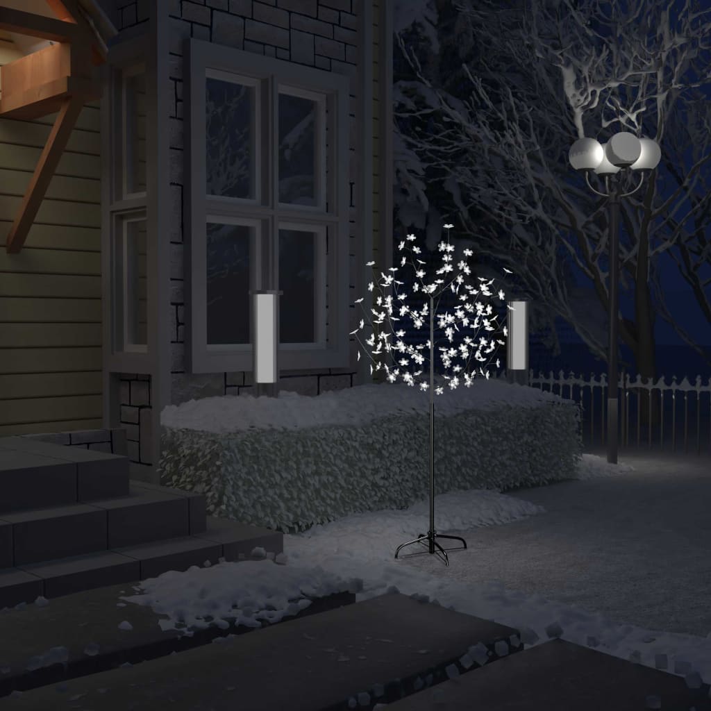 Vidaxl Božično drevo 120 LED HOLD WHITE LAHKO ČETRJENJA 150 cm