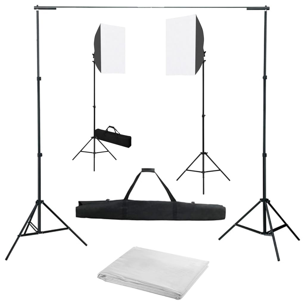 Vidaxl Photo Studio Set With Softbox Lampy a pozadí