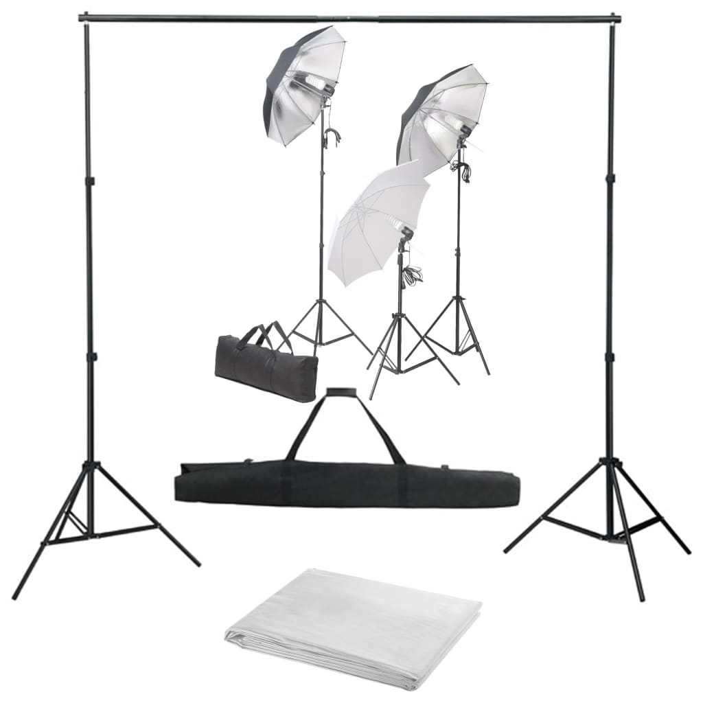 Vidaxl Photo Studio set med belysning och bakgrund