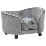 Vidaxl Dog Bank 69x49x40 cm peluche gris
