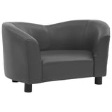 Vidaxl Hond Bank 67x41x39 cm kënschtlech Lieder Grey