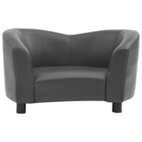 Vidaxl Hond Bank 67x41x39 cm kënschtlech Lieder Grey