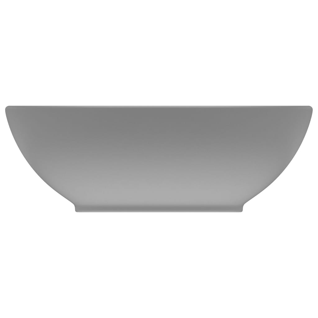 Vidaxl Washbasin Oval 40x33 cm keramisk matt lysegrå
