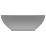 Vidaxl Washbasin Oval 40x33 cm keramisk matt lysegrå