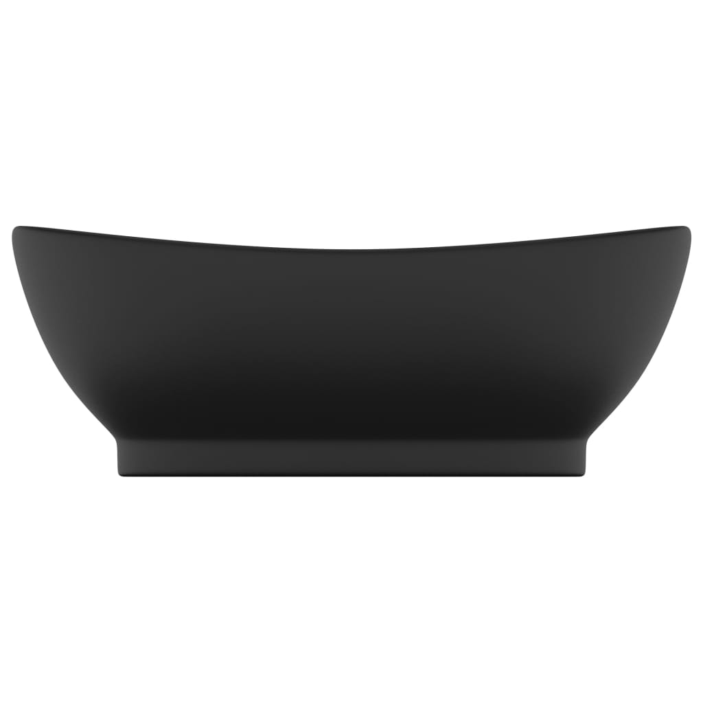 Vidaxl Wash -basin med landning oval 58,5x39 cm keramisk matt svart