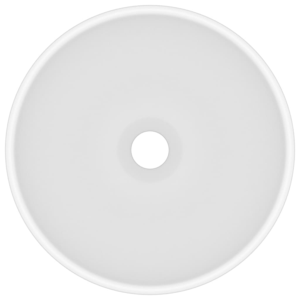 Vidaxl Washbasin Round 32.5x14 cm Ceramic Mat White