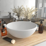 Vidaxl Washbasin Round 32.5x14 cm Ceramic Mat White