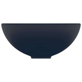 Vidaxl wastafel rond 32,5x14 cm keramiek mat donkerblauw