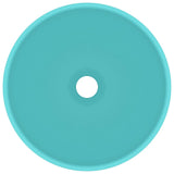 Vidaxl Washbasin Round 32.5x14 cm Ceramic Matt Green clair