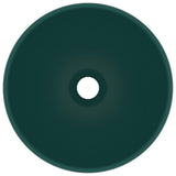 Vidaxl Washbasin Round 32.5x14 cm Mat de céramique vert foncé