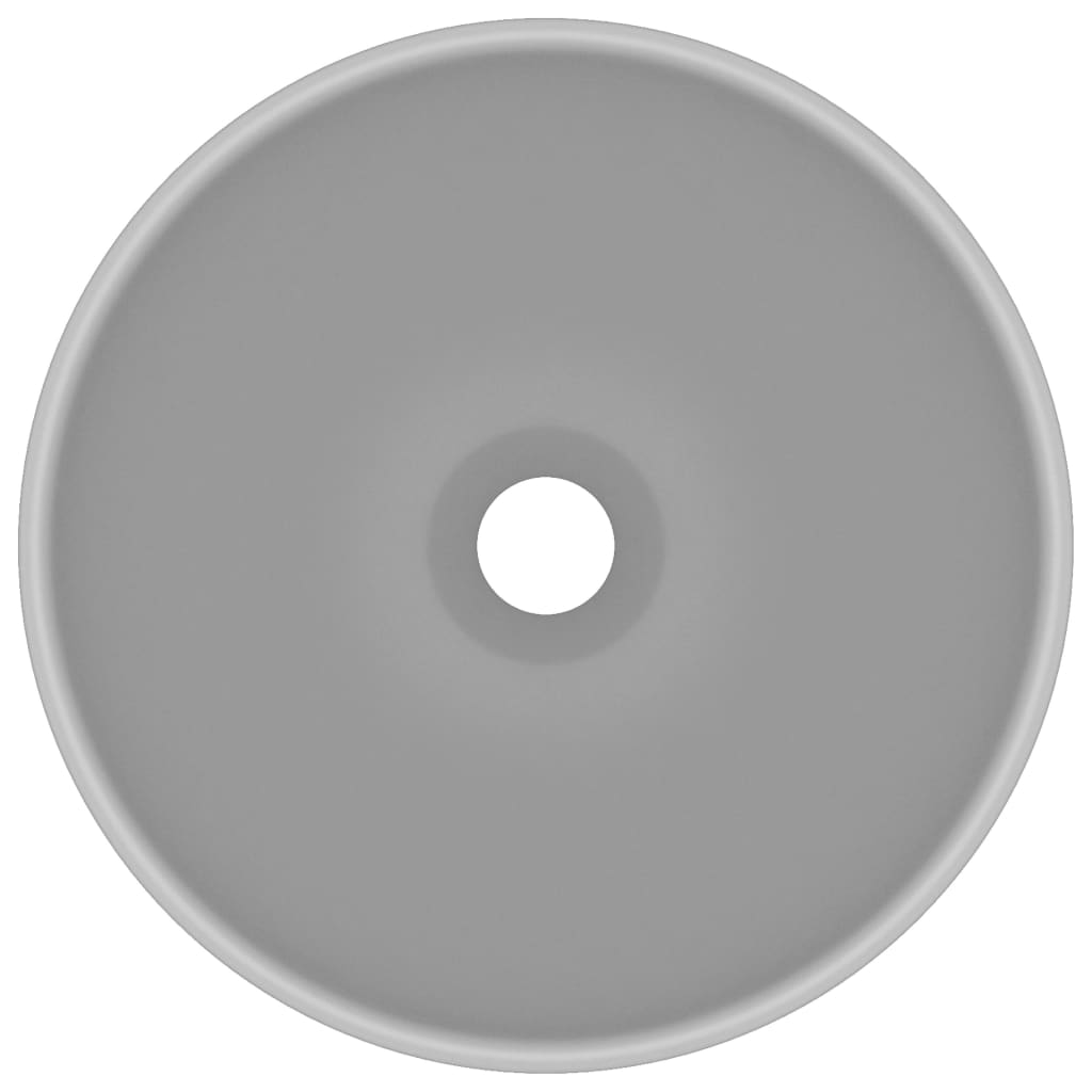 Vidaxl wastafel rond 32,5x14 cm keramiek mat lichtgrijs