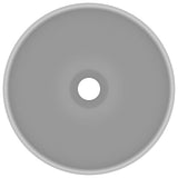 Vidaxl wastafel rond 32,5x14 cm keramiek mat lichtgrijs