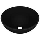 Vidaxl wastafel rond 32,5x14 cm keramiek matzwart