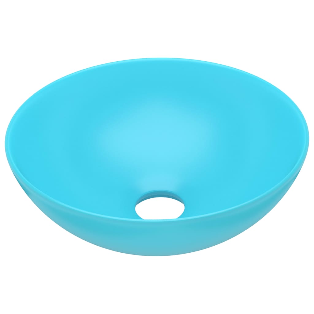Vidaxl round ceramic washbasin light green